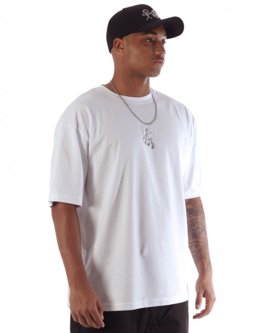 Stickman Skater Tee Baggy White by BSAT