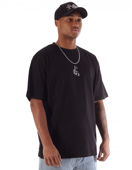 Stickman Skater Tee Baggy Black by BSAT