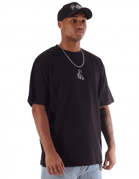 Stickman Skater Tee Baggy Black by BSAT