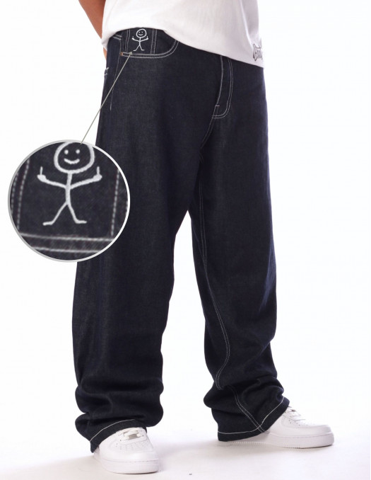 BSAT Stickman Baggy Jeans The Fingers Indigo Blue 1st Edition