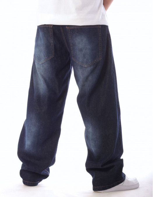 BSAT Bronx Baggy Jeans Medium Blue Spray Washed