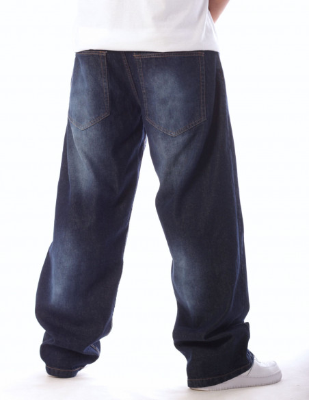 BSAT Bronx Baggy Jeans Medium Blue Spray Washed