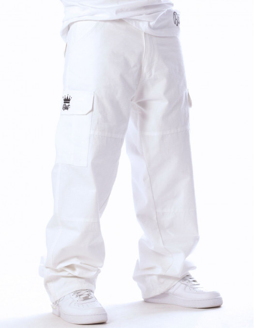 BSAT Baggy Cargo Pants White Contrast Crown