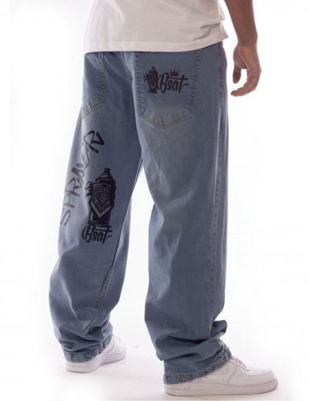 BSAT The Spray Limited Edition Washed Sky Baggy Jeans