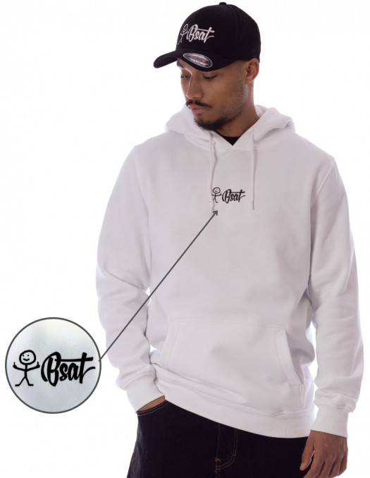 BSAT Stickman Logo Hoodie White