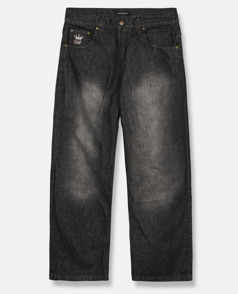 BSAT Bronx Black Washed Denim Baggy Jeans