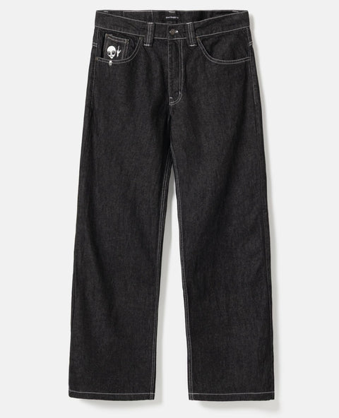 BSAT Aliens 4 Peace The Finger Raw Black n White Baggy Jeans
