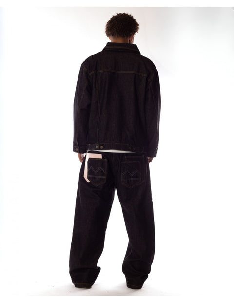 BSAT 4 Pocket Blazed Up Baggy Jeans Black n Soft Pink